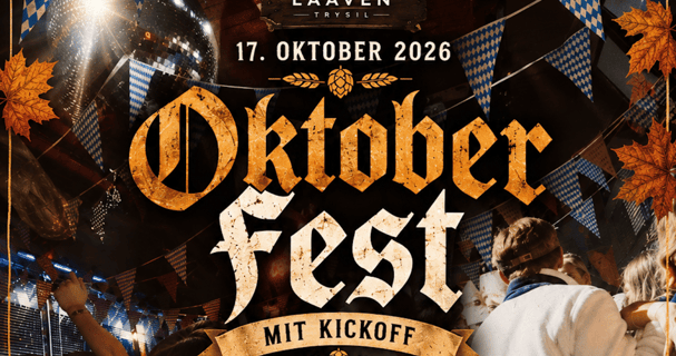 Plakat med info om oktoberfest 16.-18. oktober